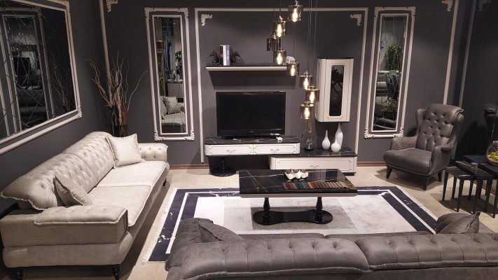 Living room Furniture Set Wall unit TV lowboard Living walls Wardrobe Wall shelf Wood