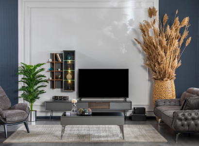 Gray Wall unit Wardrobe Wall Units Furniture Wood TV-cabinet Television Design Cabinets