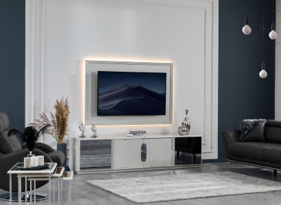 Living room set TV lowboard TV wall lowboard luxury design new 2 pieces