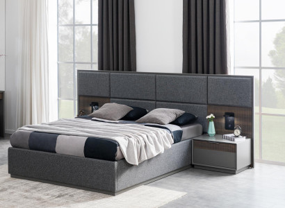 Bedroom Bed 2x Bedside table Beds Complete Suite USB Light Loft