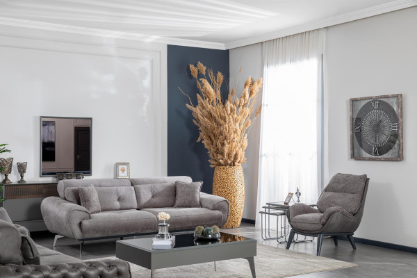 Italian style furniture living room luxury sofa design couch three seater
