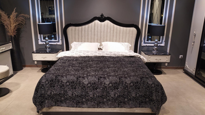 Bedroom Bed 2x Bedside tables Luxury Furniture 3pcs. Classic Beds