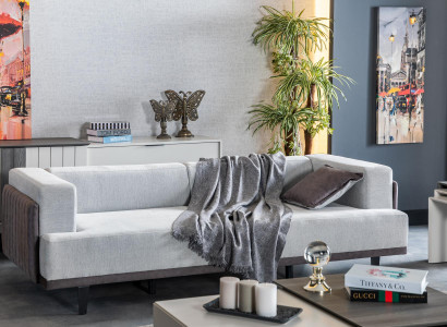 Living room Sofa 3 Seater gray Design Luxury Upholstery Furniture Elegant