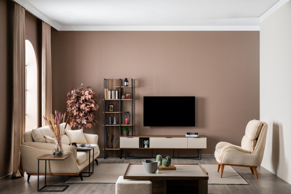 Wall unit Living room Furniture TV stand Bookshelf 240cm Wood wall units