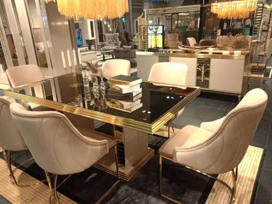 Glass table Dining room Dining table Tables Design dining tables Glass tables Table 179x95cm