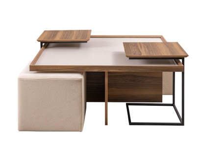 Multifunction s Coffee table Living room Wood Design Luxury Furniture Style Modern brown