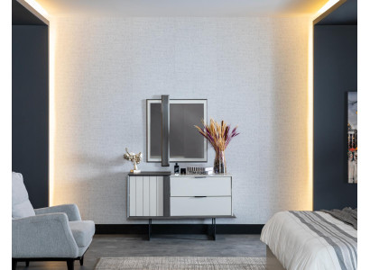 Design Bedroom Complete Set Chest of drawers Mirror 2-piece. Set of wooden chests of drawers