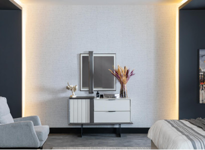 Design Bedroom Complete Set Chest of drawers Mirror 2-piece. Set of wooden chests of drawers