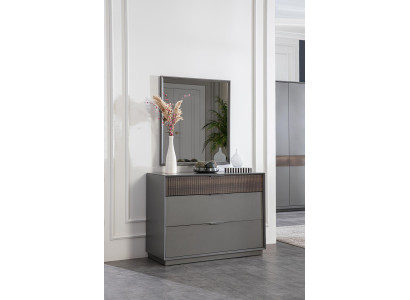 Chest of drawers Mirror Bedroom Wood Wardrobe Chests of drawers Sideboard Gray 2-piece