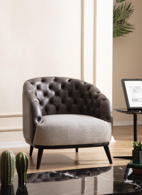 Luxury Armchair Chesterfield Single Seater Couch Furniture Lounge Club Sofa 1er