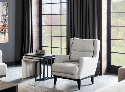 Living room Armchair Seater Design Couch Upholstery Luxury Gray Style Modern