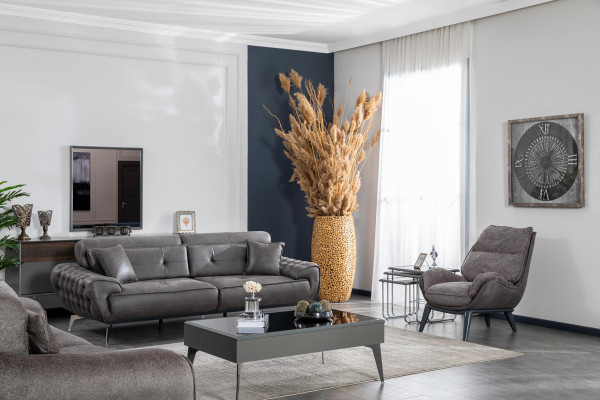 Living room Armchair Design Couch Luxury Lounge Upholstery new modern gray
