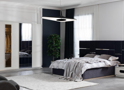 Bedroom Set Bed 2x Bedside tables Wardrobe 4-piece Design new