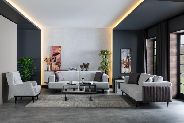 Side tables Living room Luxury Design new Modern gray Material Wood