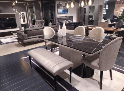 Luxury Stool for Dining Area Foot Stool Bench Seat Benches Padded Gray