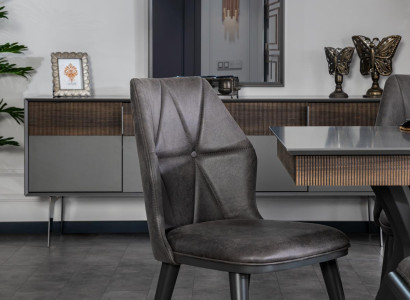 Gray Chair Designer Dining room Chairs Seat Chair Armchair Textile Wood