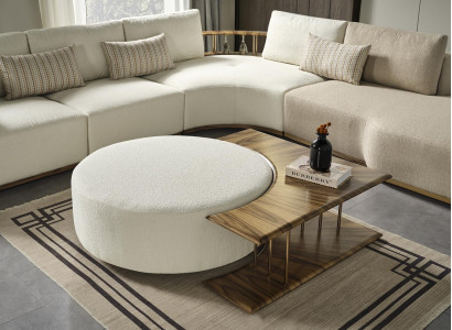 Stool Living room new Wood with Textile Design Upholstery White Modern