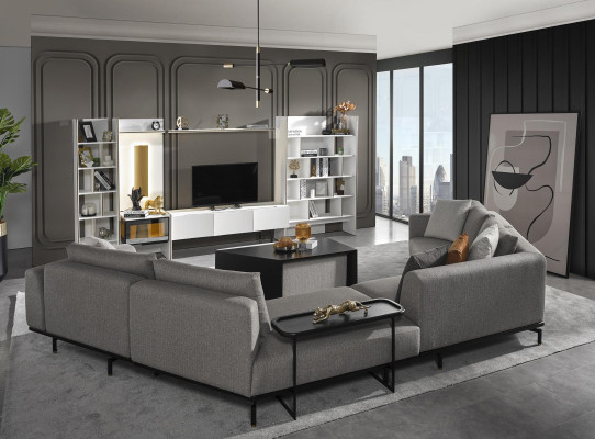 Coffee table Living room Furniture Luxury Material Wood Modern new Design gray