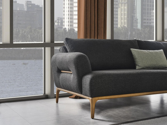 Sofa set 41 Seater 2x Stool Complete Set Living landscape 4-piece