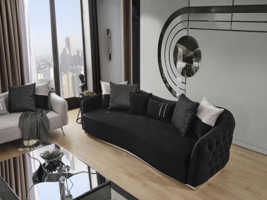 Sofa 4 Seater Luxury Designer Luxury Furniture new Black Living room