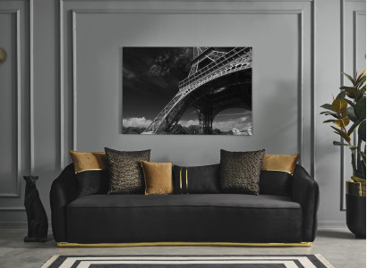 Sofa 4 Seater Chesterfield Upholstery Living room Design Luxury Wood