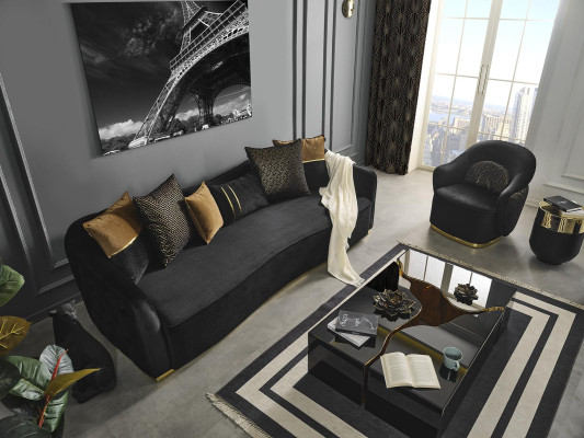 Sofa 4 Seater Chesterfield Upholstery Living room Design Luxury Wood