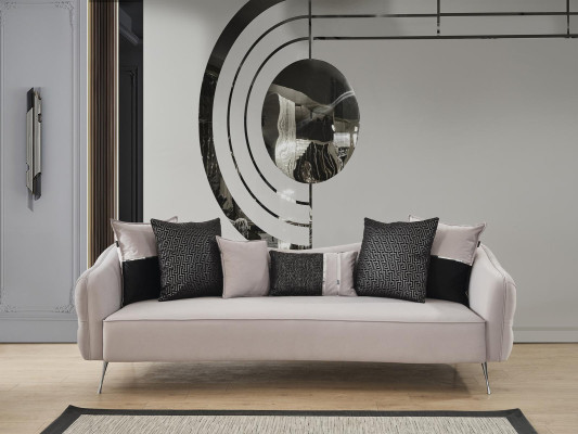 Sofa 3 Seater Couch Modern Luxury Upholstery Living room Textile white new