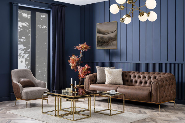 Armchair 1 Seat Single Seater Luxury Upholstery Seat Design gray new Living room