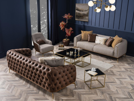 Armchair 1 Seat Single Seater Luxury Upholstery Seat Design gray new Living room