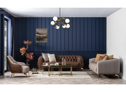 Sofa set 331 Seater Sofa new gray luxury design 3-piece living room
