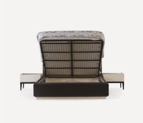 Luxury Bedroom Bed Bedside table Wardrobe Beds Fabric Wood Set 4pcs new