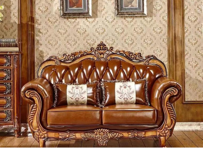 Living room Sofa 2 Seat Two-seater Brown Couch Chesterfield Couches new