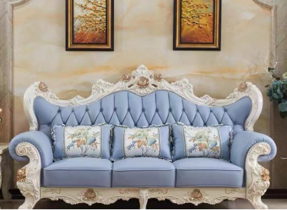 Classic s Living room Sofa Three Seater Chesterfield Sofa Wood with Leather