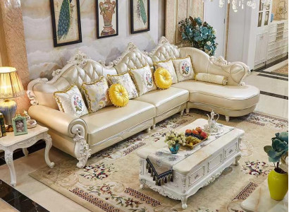 Classic Corner sofa Couch Upholstery Leather Sofa Sofa Baroque Chesterfield