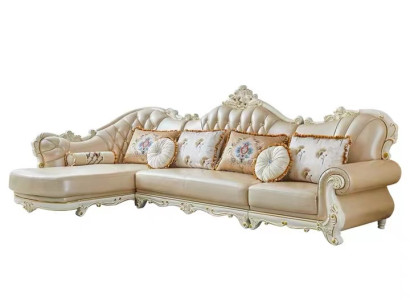 Corner sofa L-shape Sofa Couch Design Upholstery Wood Leather Furniture Chesterfield