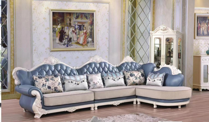 Corner Corner sofa L-shape Living landscape Sofa Couch Upholstery Wood Leather Fabric