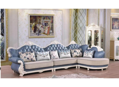 Corner Corner sofa L-shape Living landscape Sofa Couch Upholstery Wood Leather Fabric