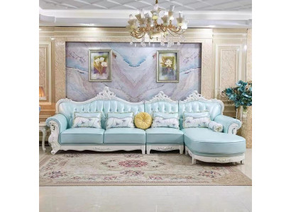 Corner sofa Sofa Couch Upholstery Wood with Leather Corner sofas Suite L-shape
