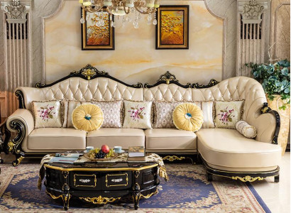 Corner sofa Sofa Living landscape Living room L Couch Chesterfield Baroque