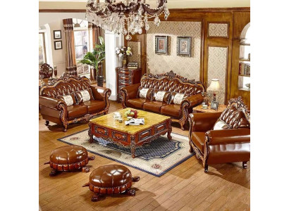 Classic Sofa set 3+2+1 Chesterfield Couch Upholstery Baroque Rococo