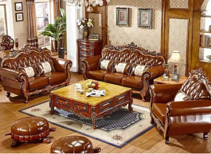Classic Sofa set 3+2+1 Chesterfield Couch Upholstery Baroque Rococo