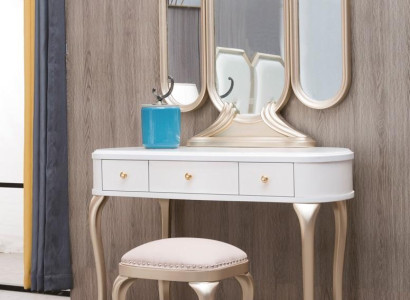 Dressing table with Mirror Luxury Console Chest of drawers Stool Complete Set
