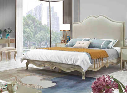 Classic s Bedroom Set Bed + 2x Bedside table Baroque Rococo Beds