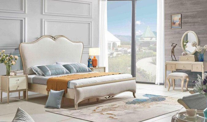 Bed + 2x Bedside tables 3 pcs. Bedroom Set Design Modern Luxury 180x200 cm new