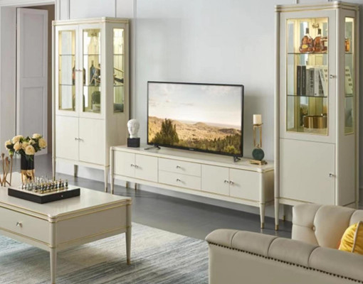 Design Wall unit Sideboard 2x Wardrobe TV cabinet Lowboard Sideboard 3 pcs. set