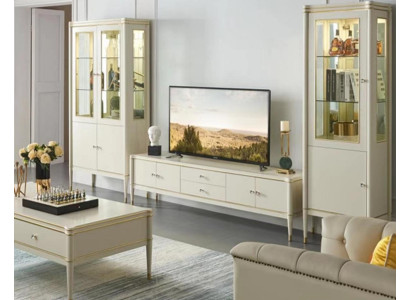 Design Wall unit Sideboard 2x Wardrobe TV cabinet Lowboard Sideboard 3 pcs. set
