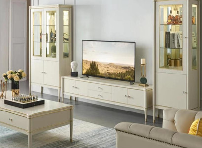 Design Wall unit Sideboard 2x Wardrobe TV cabinet Lowboard Sideboard 3 pcs. set