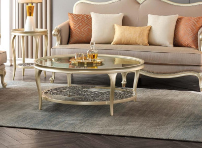 Luxury Coffee table Round Table Hotel Furniture Furnishings Tables Gold