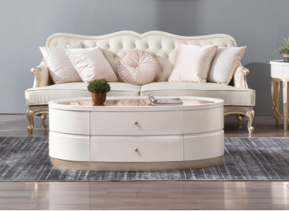 Coffee table with drawers Oval Table Living room Wood Coffee tables
