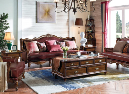 Sofa set 3+2+1 Seater Sofa Seat Suite Colonial Furniture Brown